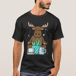 Cute Namaste Moose Do Yoga Gardening Coffee T-Shirt