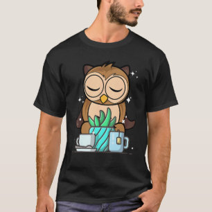 Cute Namaste Owl Do Yoga Gardening Coffee T-Shirt