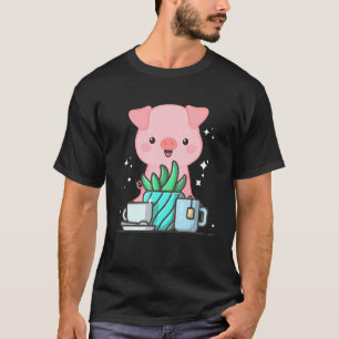 Cute Namaste Pig Do Yoga Gardening Coffee T-Shirt