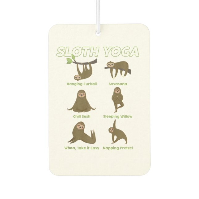 cute namaste sloth yoga zen lover  car air freshener (Front)