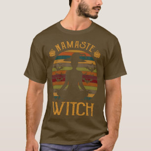 Cute Namaste Witch Halloween Yoga Witches Costume T-Shirt