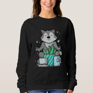Cute Namaste Wolf Do Yoga Gardening  Coffee Sweatshirt