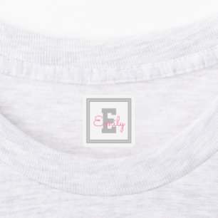 Cute Name & Monogram   Light Grey & Pink Clothing