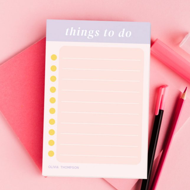 Cute Name Purple School Checklist Post-it Notes (Creator Uploaded)