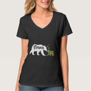Cute Nana Bear Autism Awareness Family Support Aut T-Shirt