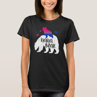 Cute Nana Bear Bisexual Flag Bisexuality Pride Day T-Shirt