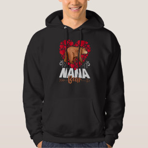 Cute Nana Bear Heart Grandma Happy Mother's Day W Hoodie