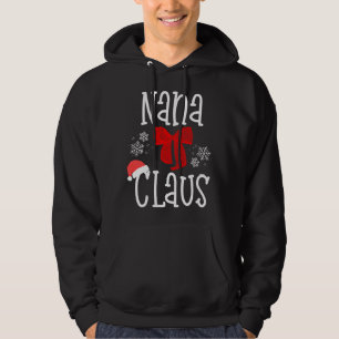 Cute Nana Claus Santa Grandma Christmas Pajama Fam Hoodie