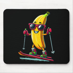 Cute Nana Playing Skiing Fruit Lover Skiing Player Mouse Pad