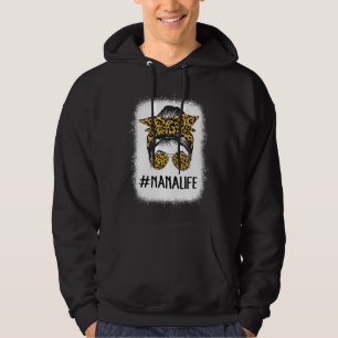 Cute Nanalife Bleached Grandma Life Leopard Messy Hoodie
