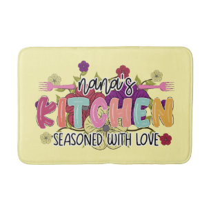 Cute Nana's Kitchen word art  Bath Mat