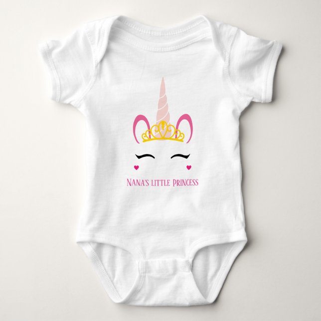 cute Nana's little Princess add text Baby Bodysuit (Front)