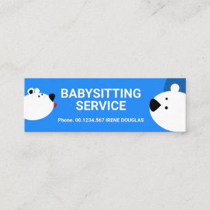 Cute Nanny Polar Bear Naughty Baby Mini Business Card