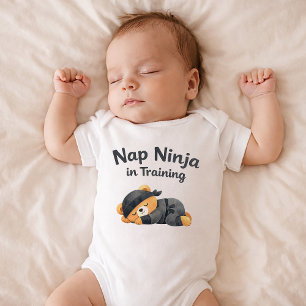 Cute Nap Ninja Stealth Mode Baby Bodysuit