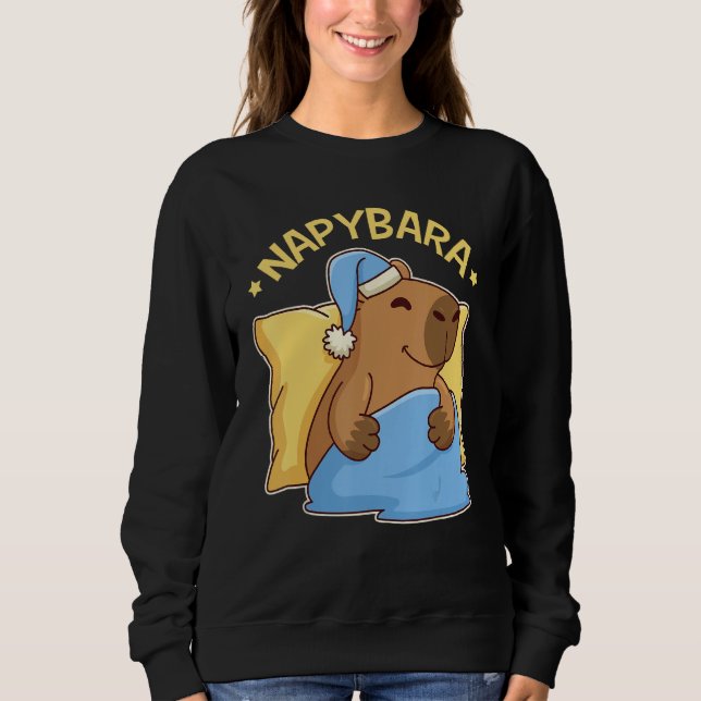 Cute Napping Capybara Pyjama  Nappybara Sweatshirt (Front)