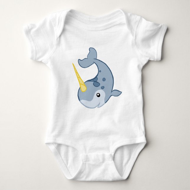 Cute Narwhal Baby Bodysuit (Front)