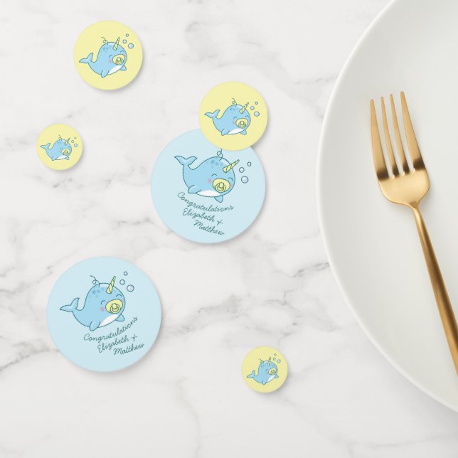 Cute Narwhal Baby Shower Kawaii  Confetti (Group)