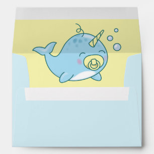 Cute Narwhal Baby Shower Kawaii  Envelope