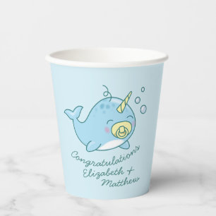 Cute Narwhal Baby Shower Kawaii  Paper Cups