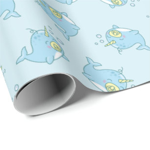 Cute Narwhal Baby Shower Kawaii  Wrapping Paper