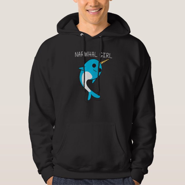 Cute Narwhal For Girls Kids Narwhale Narwhal Tusk Hoodie (Front)