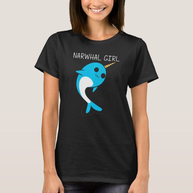 Cute Narwhal For Girls Kids Narwhale Narwhal Tusk T-Shirt (Front)