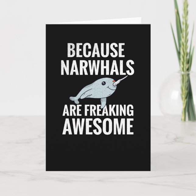 Cute Narwhal Gifts | Narwhal Lover Love Narwhals Card (Front)