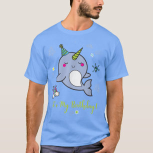 Cute Narwhal Kawaii Birthday Unicorn Sea T Mum T-Shirt