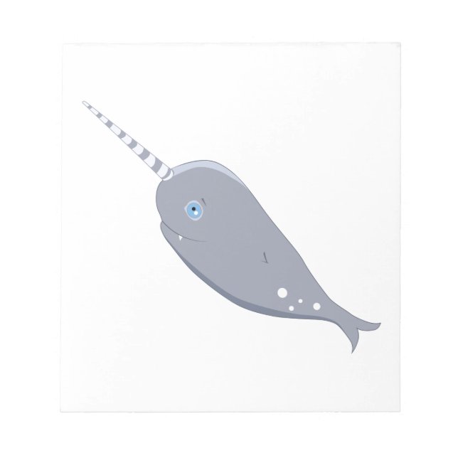 Cute Narwhal Notepad (Front)