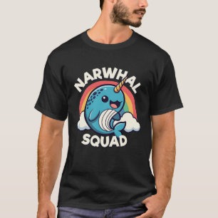 Cute Narwhal Squad Rainbow Kawaii Sea Animal T-Shirt