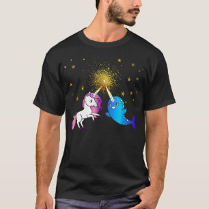 Cute Narwhal Unicorn Best Friends Gold Star BFF T  T-Shirt