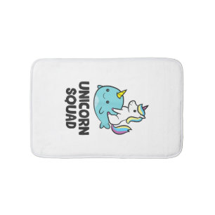 Cute Narwhal Unicorn Squad Funny Unicorn And Narwh Bath Mat