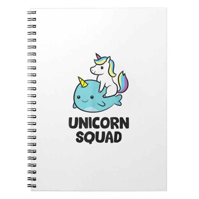 Cute Narwhal Unicorn Squad Funny Unicorn And Narwh Notebook (Front)