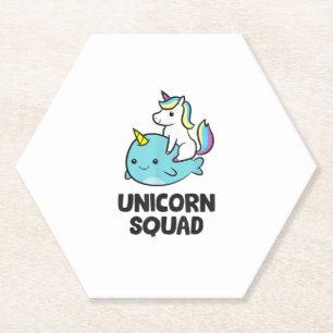 Cute Narwhal Unicorn Squad Funny Unicorn And Narwh Paper Coaster