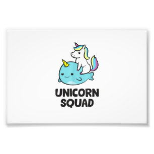 Cute Narwhal Unicorn Squad Funny Unicorn And Narwh Photo Print
