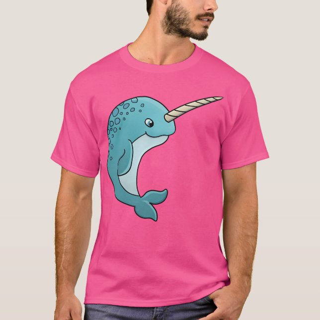 Cute Narwhal With Horn T-Shirt (Front)
