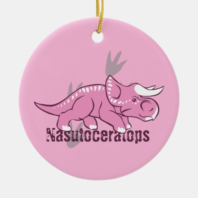 Cute Nasutoceratops Ceramic Tree Decoration (Front)