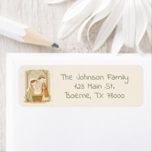 Cute Nativity Christmas Return Address