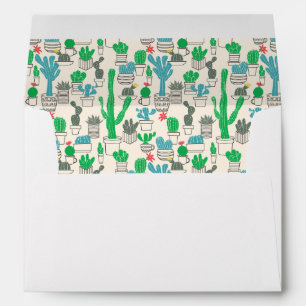 Cute Natural Floral Cacti Pattern Envelope