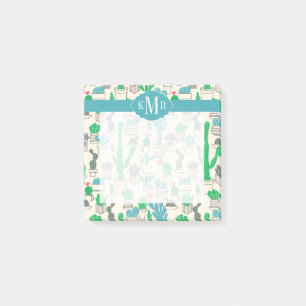 Cute Natural Floral Cacti Pattern Post-it Notes