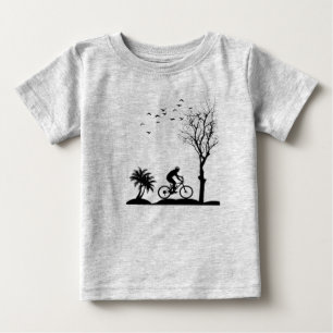 Cute Nature Bicycle Art Baby T-Shirt   Soft Cotton