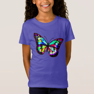 Cute nature colourful butterfly kids shirt design