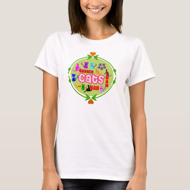 😻🐾↷❤Cute Naughty Cat Family Bella Circle Top (Front)