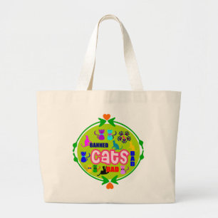 😻🐾↷❤Cute Naughty Cat Family Fabulous Jumbo Large Tote Bag