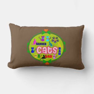 😻🐾↷❤Cute Naughty Cat Family Fabulous Lumbar Cushion