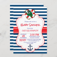 Cute Nautical Alligator Baby Shower