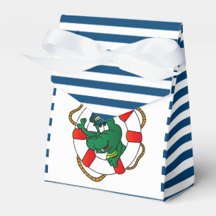 Cute Nautical Alligator Baby Shower Theme Favour Box