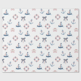 Cute Nautical and Coquette Infusion! Wrapping Paper