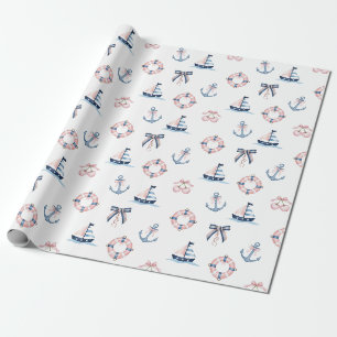 Cute Nautical and Coquette Infusion!  Wrapping Paper