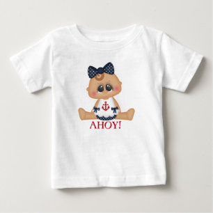 Cute Nautical Baby Girl Ahoy! T-Shirt